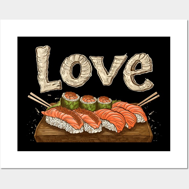 sushi love Wall Art by peterdoraki